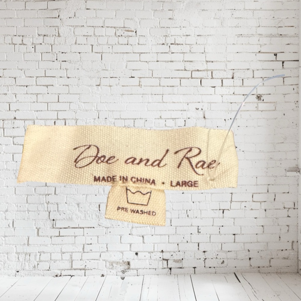 Doe & Rae Lined  Denim Tie-Front Jacket Sz L NWOT | Boutique Style Cozy Layering - Picture 8 of 10